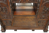 Antique Bookcase, Secretary, Spanish Renaissance Revival, Carved, Early 1900s! - Old Europe Antique Home Furnishings