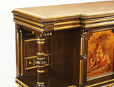 Antique Cabinet, French Marble Top Cabinet, Hand Painted Door, Early 1900's!! - Old Europe Antique Home Furnishings