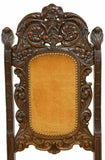 Antique Chairs, Side, Four French Carved Oak Side Paw Foot, Upholstered, 1800s!! - Old Europe Antique Home Furnishings