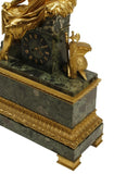 Antique Clock, French, Mantel, Large, Empire Style Bronze & Marble Clock, 1800's - Old Europe Antique Home Furnishings