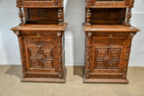 Antique Cupboards, French Matched Pair, Carved Wood, 92 1/2 H., Set of 2, 1800s! - Old Europe Antique Home Furnishings