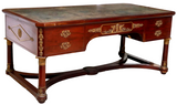 Antique Desk, Bureau, Plat, French Empire Style, Mahogany, Gilt Mounts, 1800s - Old Europe Antique Home Furnishings