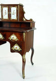 Antique Desk, Writing Continental, Bronze Mounts, Porcelain Plaques, 1800's!! - Old Europe Antique Home Furnishings