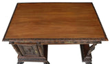 Antique Desk, Writing, Italian Renaissance Revival Carved Walnut, Early 1900's! - Old Europe Antique Home Furnishings