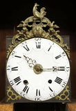 Antique Grandfather Clock, Longcase, French Morbier, Gilt Metal Dial, 1800's!! - Old Europe Antique Home Furnishings