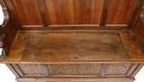 Antique Hall Bench, Italian Renaissance Revival Walnut, Carved, Masks, 1800s! - Old Europe Antique Home Furnishings
