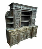 Antique Hutch, Brittany, Breton, Carved Oak, Display, Storage, 19th C., 1800s!! - Old Europe Antique Home Furnishings