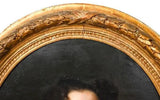 Antique Painting, Oil on Canvas, Portrait of Young Lady, Oval Framed, 1800s !! - Old Europe Antique Home Furnishings