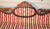 Antique Sofa, Empire Period, Medallion Back, New Upholstery, Red/Beige, 1800's! - Old Europe Antique Home Furnishings