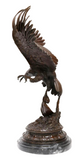Antique Statue, Bronze Falcon, After Jules Moigniez (D.1894) , 25"H, 1800's! - Old Europe Antique Home Furnishings
