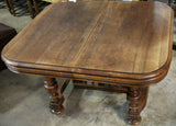 Antique Table, Dining, French Extension Table, Square, Circa 1900's, Beautiful! - Old Europe Antique Home Furnishings