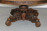 Antique Table, Dining, French, Pedestal, Walnut, Oval, Carved w/ Grapes 1800s! - Old Europe Antique Home Furnishings