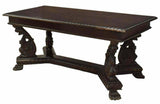 Antique Table, Dining, Italian Renaissance Revival Figured Carved, 1900's, Gorgeous!! - Old Europe Antique Home Furnishings