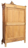 Antique Armoire Louis XV Style Walnut Mirrored, Crest, Two Door, Early 1900s!! - Old Europe Antique Home Furnishings