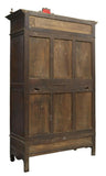 Antique Armoire, Bookcase, French Breton Carved Oak, Spindle,Dark Wood, 1800's!! - Old Europe Antique Home Furnishings
