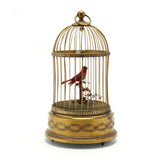 Charming Antique French Automaton, Bird in Cage Circa 1920, Gilt Brass Cage !! - Old Europe Antique Home Furnishings