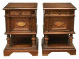 Antique Bedroom Set, Italian, Carved Walnut Renaissance Revival, Set of 5, 1900s - Old Europe Antique Home Furnishings