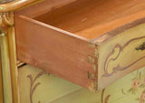 Antique Bedroom Suite, Bed and Dresser, Venetian Louis XV Style Paint Decorated, Gorgeous! - Old Europe Antique Home Furnishings