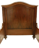 Antique Beds, Italian, Pair, Italian Paneled Walnut Beds, Carved Crest, 1800's! - Old Europe Antique Home Furnishings