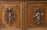 Antique Bookcase, French Henri II Style Carved Oak Stepback, Display,1800's!! - Old Europe Antique Home Furnishings