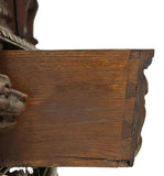 Antique Bookcase, French Renaissance Revival, Carved Oak , Scrolls, Masks, 1800s - Old Europe Antique Home Furnishings