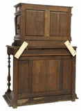Antique Cabinet, French Oak Credence Cupboard On Stand, Marble Plaques, 1800's! - Old Europe Antique Home Furnishings