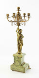 Antique Candelabra, Bronze and Marble, Green, 19th Century, 1800s, Gorgeous!! - Old Europe Antique Home Furnishings