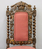 Antique Chairs, Oak Dining, Side, Carved Wood Set of 14 (12 + 2), Barley 1800's - Old Europe Antique Home Furnishings