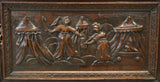 Antique Chest French Carved Wood Oak Judith & Holofernes, 1800s, Beautiful! - Old Europe Antique Home Furnishings