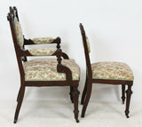 Antique Dining Chairs, Set of Seven Upholstered Victorian Chair, Walnut, 1800s!! - Old Europe Antique Home Furnishings