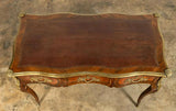 Antique French Desk, Plat, Louis XV Style Bureau, Parquetry Inlaid, 1800's!! - Old Europe Antique Home Furnishings