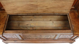Antique Hall Bench, Italian Renaissance Revival Walnut, Carved, Masks, 1800s! - Old Europe Antique Home Furnishings