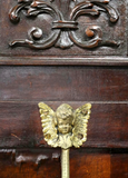 Antique Hall Tree, Italian Renaissance Revival, Carved Wood, Crest, Walnut, 1800 - Old Europe Antique Home Furnishings