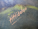 Antique Painting, European Oil on Canvas Signed by H. Hidalgo, Gold Frame!! - Old Europe Antique Home Furnishings