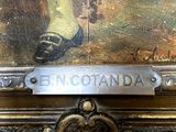 Antique Painting, Oil on Wood, Vicente Nicolau Cotanda (1852-1898), Spanish!! - Old Europe Antique Home Furnishings
