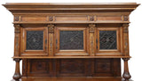 Antique Sideboard, Italian Renaissance Revival Walnut, Cornice, Early 1900's! - Old Europe Antique Home Furnishings