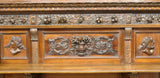 Antique Sideboard, Large Renaissance Revival Well-Carved Early 1900s, Handsome! - Old Europe Antique Home Furnishings