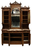Antique Sideboard, Marble-Top, Breakfront, Italian Renaissance Revival, 1900's! - Old Europe Antique Home Furnishings