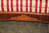 Antique Sofa, Empire Period, Medallion Back, New Upholstery, Red/Beige, 1800's! - Old Europe Antique Home Furnishings