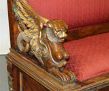 Antique Sofa, Exceptional, Italian Carved Walnut with Griffins, 19th C 1800s!! - Old Europe Antique Home Furnishings