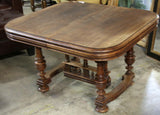 Antique Table, Dining, French Extension Table, Square, Circa 1900's, Beautiful! - Old Europe Antique Home Furnishings