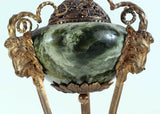 Antique Urns, Green Marble, French Empire Style, Bronze and Marble, Pair, 1900's - Old Europe Antique Home Furnishings