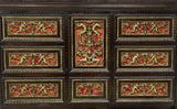 Antique Vargueno / Bargueno, Spanish Baroque Style On Stand, Gilt Metal, 1800s! - Old Europe Antique Home Furnishings