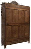 Antique Armoire, Triple, French Breton, Carved Oak, Mirrored, Early 1900s!! - Old Europe Antique Home Furnishings