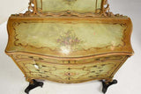 Antique Bedroom Suite, Bed and Dresser, Venetian Louis XV Style Paint Decorated, Gorgeous! - Old Europe Antique Home Furnishings