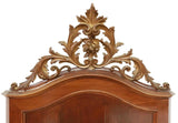 Antique Beds, Italian, Pair, Italian Paneled Walnut Beds, Carved Crest, 1800's! - Old Europe Antique Home Furnishings