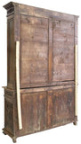 Antique Bookcase Italian Renaissance Revival, Carved, Walnut, Glazed Doors,1800s - Old Europe Antique Home Furnishings
