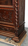 Antique Bookcase, French Louis XIII, Oak, Barley Twist, Glass Doors, 1800s!! - Old Europe Antique Home Furnishings