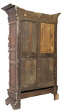 Antique Bookcase, French Renaissance Revival, Carved Oak , Scrolls, Masks, 1800s - Old Europe Antique Home Furnishings