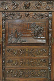 Antique Bookcase, Secretary, Spanish Renaissance Revival, Carved, Early 1900s! - Old Europe Antique Home Furnishings